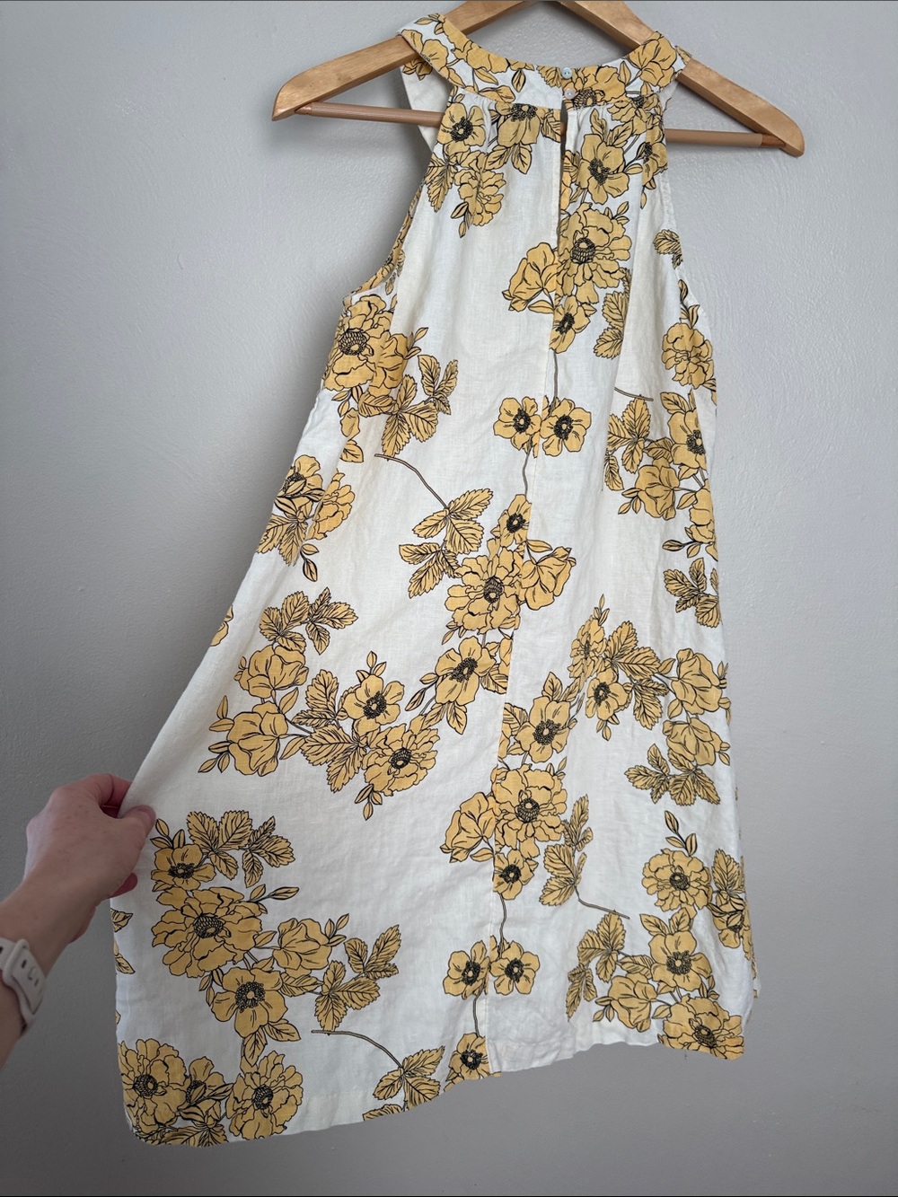 Cynthia Rowley Cream Linen Dress with Yellow Floral Print XS - Picture 7 of 7